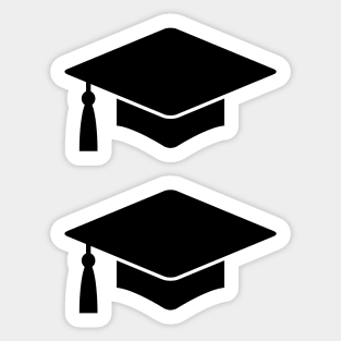 Graduation cap black square hat Sticker